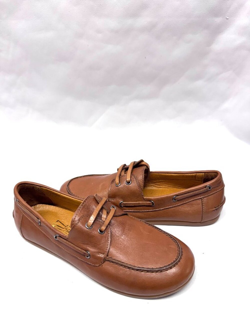 MIZ MOOZ WOMEN'S LEATHER MOCCASINS FLATS BRANDY 37EU / 7US # T-128